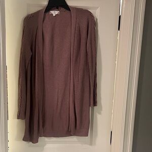 Pink Rose Dusty Rose Open-Front Cardigan